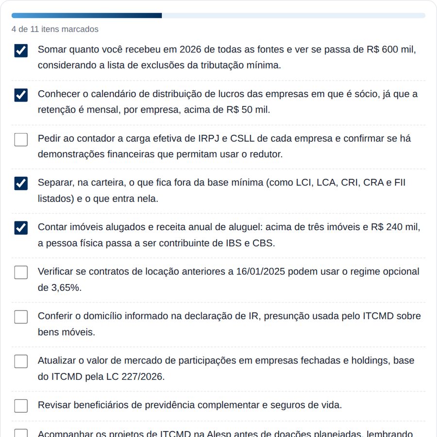 Checklist: O que revisar no seu planejamento, na versão interativa do guia